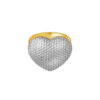 TOMEI Diamont Cut Collection Dual-Tone Heart Ring, Yellow Gold 916