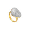 TOMEI Diamont Cut Collection Dual-Tone Heart Ring, Yellow Gold 916