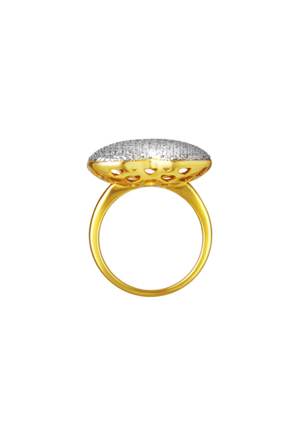 TOMEI Diamont Cut Collection Dual-Tone Heart Ring, Yellow Gold 916