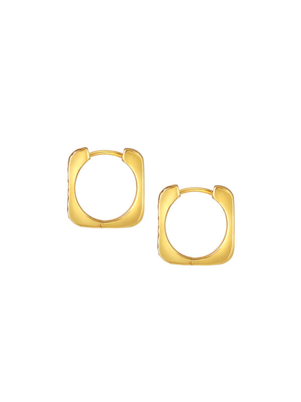 TOMEI Lusso Italia Square Earrings, Yellow Gold 916