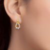 TOMEI Lusso Italia Tri-Tone Teardrop Beads Earrings, Yellow Gold 916