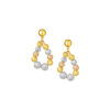 TOMEI Lusso Italia Tri-Tone Teardrop Beads Earrings, Yellow Gold 916