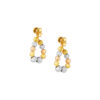 TOMEI Lusso Italia Tri-Tone Teardrop Beads Earrings, Yellow Gold 916