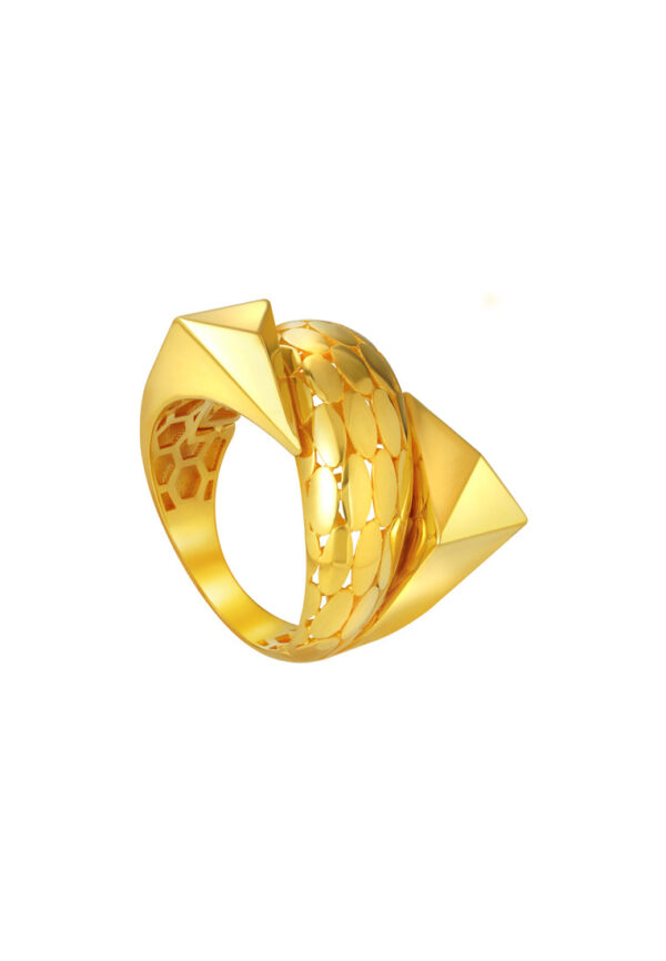 TOMEI Lusso Italia Scaly Ring, Yellow Gold 916