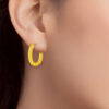 TOMEI Lusso Italia Crinkly Earrings, Yellow Gold 916
