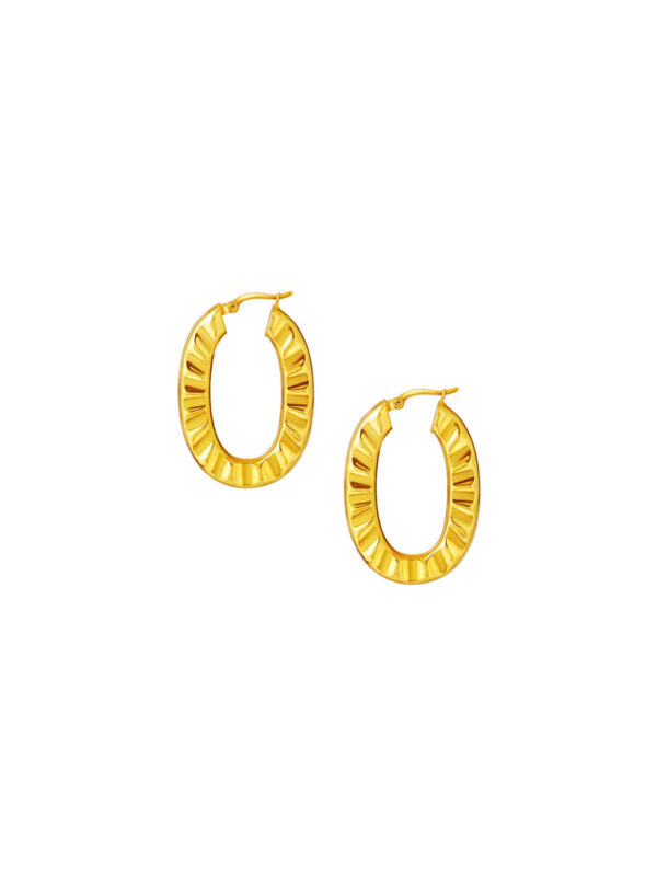 TOMEI Lusso Italia Crinkly Earrings, Yellow Gold 916