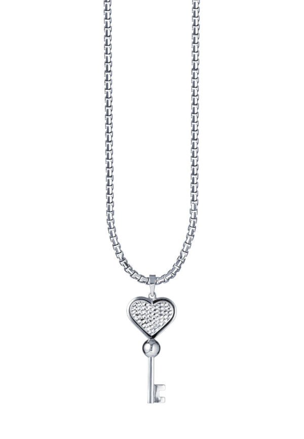 TOMEI Key Pendant, White Gold 585