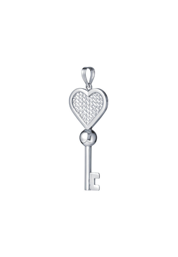 TOMEI Key Pendant, White Gold 585