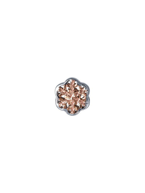 TOMEI Flower Charm, White+Rose Gold 585