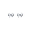 TOMEI Petite Ribbon Earrings, White Gold 585