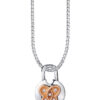 TOMEI Love Lock Collection Butterfly Diamond Pendant, White+Rose Gold 750