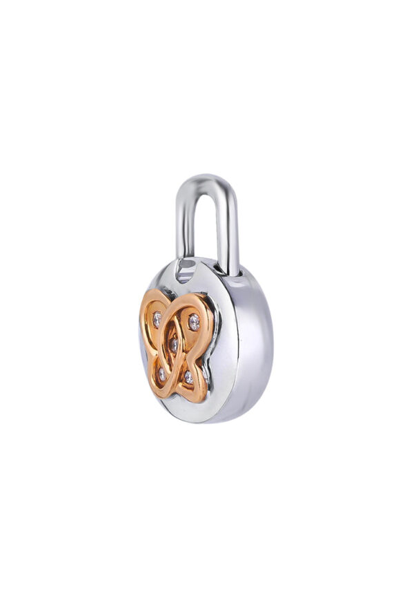 TOMEI Love Lock Collection Butterfly Diamond Pendant, White+Rose Gold 750