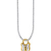 TOMEI Love Lock Collection Diamond Pendant, White+Yellow Gold 750