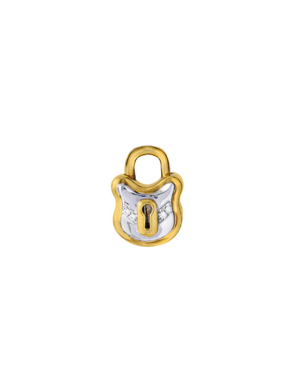 TOMEI Love Lock Collection Diamond Pendant, White+Yellow Gold 750