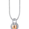 TOMEI Love Lock Collection Diamond Pendant, White+Rose Gold 750