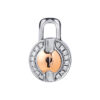 TOMEI Love Lock Collection Diamond Pendant, White+Rose Gold 750