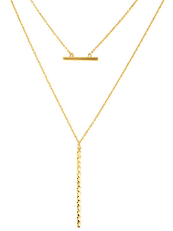 TOMEI Long Bar Necklace, Yellow Gold 916