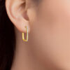 TOMEI Dual-Tone Lasered Hoop Earrings, Yellow Gold 916