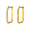 TOMEI Dual-Tone Lasered Hoop Earrings, Yellow Gold 916