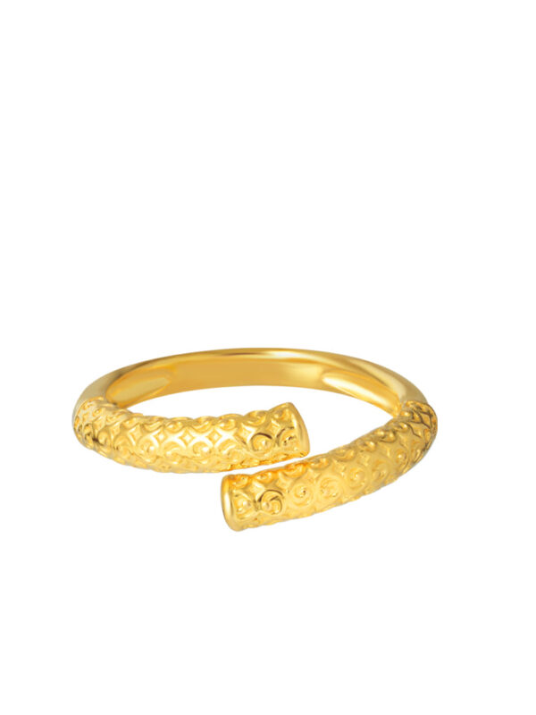 TOMEI Art-Printed Ring, Yellow Gold 916