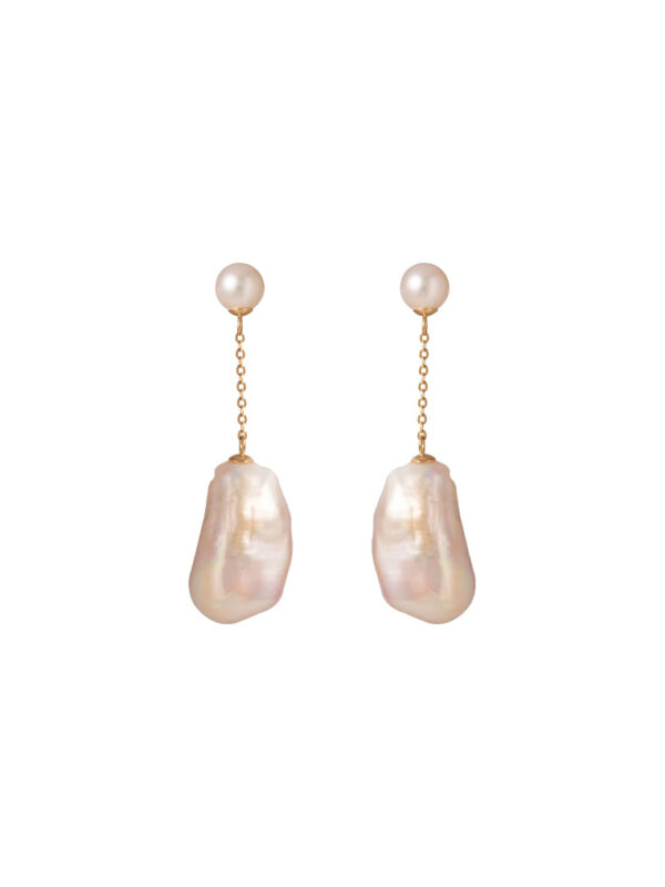 TOMEI Baroque Pearl Earrings, Yellow Gold 750