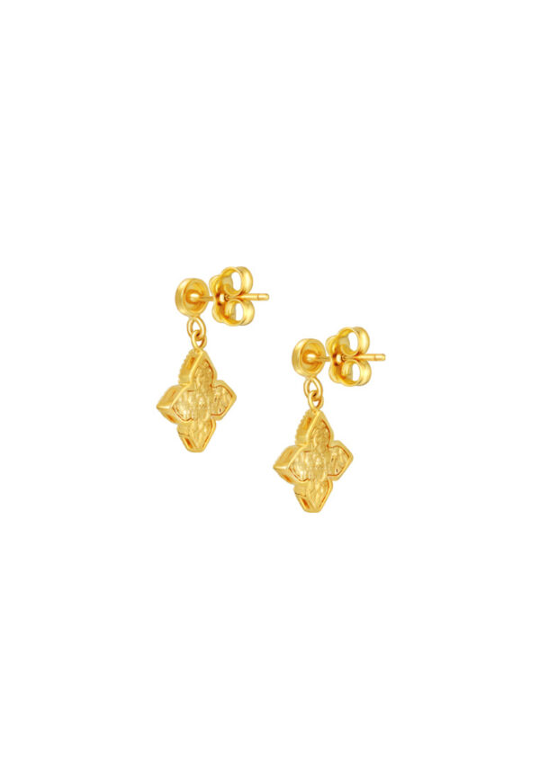 TOMEI Lusso Italia Dangling Flower Earrings, Yellow Gold 916