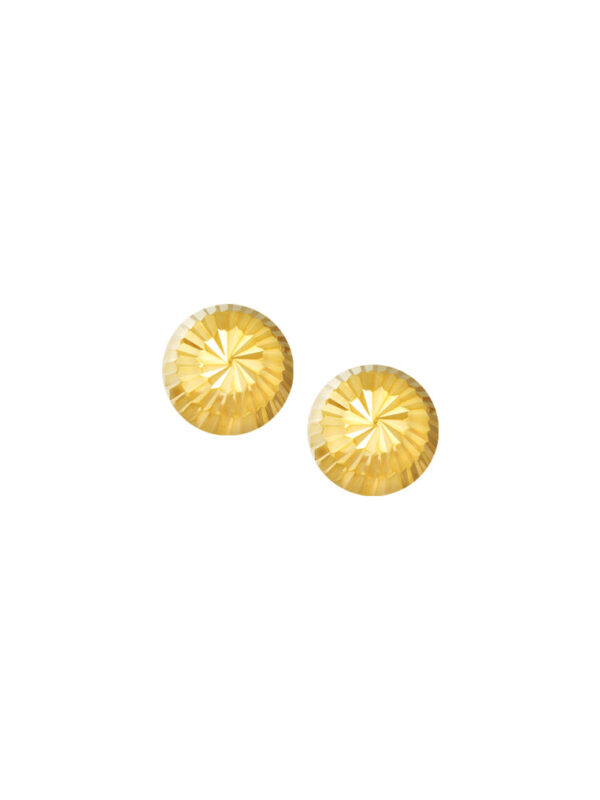 TOMEI Lusso Italia Lasered Button Earrings, Yellow Gold 916