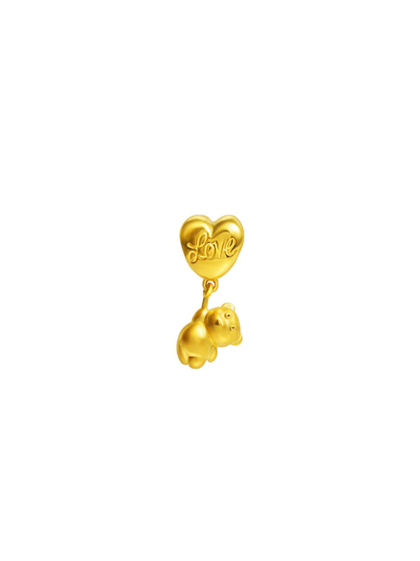 TOMEI Chomel Collection Bear's Love Charm, Yellow Gold 916