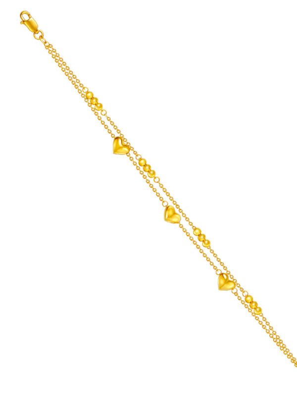 TOMEI Love Beads Double Strand Bracelet, Yellow Gold 916