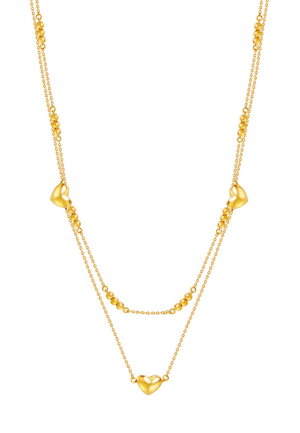 TOMEI Love Beads Double Strand Necklace, Yellow Gold 916