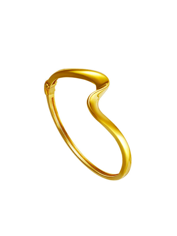 TOMEI Anastasia Curvy Bangle, Yellow Gold 916
