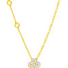 TOMEI Diamond Cut Collection Snow Flake Necklace, Yellow Gold 916