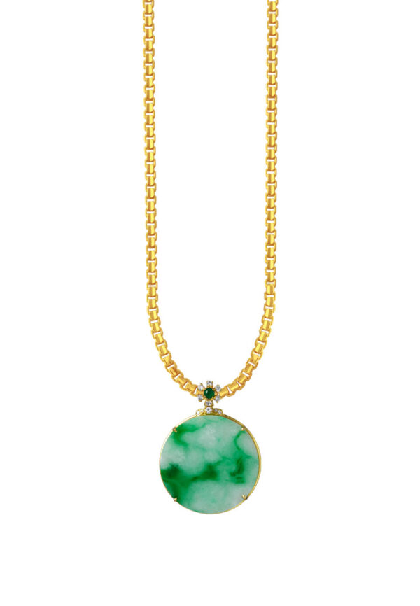 TOMEI Peacefully Jade Pendant, Yellow Gold 750