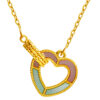 TOMEI Mother-Of-Pearl Heart Necklace, Yellow Gold 999 (5G)