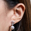 TOMEI Pearl With Diamond Earrings, White Gold 750