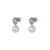 TOMEI Pearl With Diamond Earrings, White Gold 750