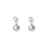 TOMEI Pearl With Diamond Earrings, White Gold 750