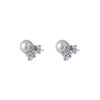TOMEI Pearl With Diamond Earrings, White Gold 750