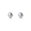TOMEI Pearl With Diamond Earrings, White Gold 750