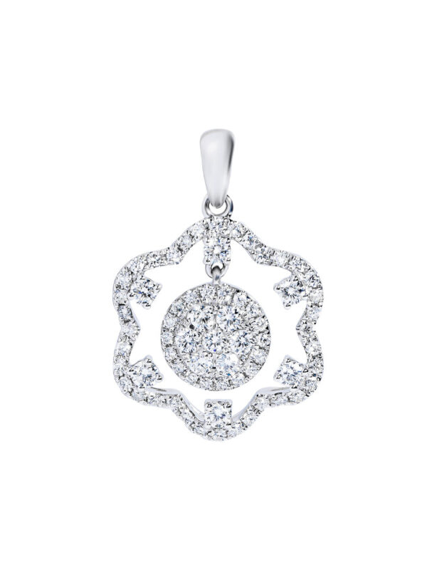 TOMEI Glimmering Grace Collection Diamond Pendant, White Gold 750