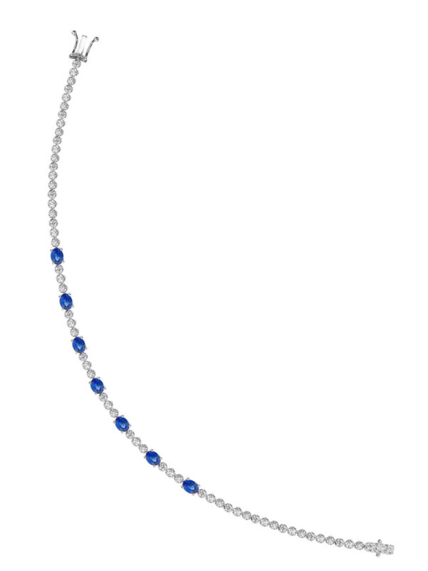 TOMEI Blue Sapphire Bracelet, White Gold 750