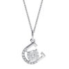 TOMEI Chic Radiance Collection Diamond Pendant Set, White Gold 585