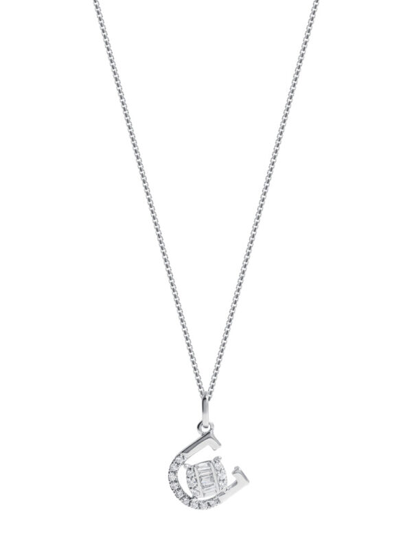 TOMEI Chic Radiance Collection Diamond Pendant Set, White Gold 585