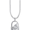 TOMEI Opulent Ovals Collection Diamond Pendant Set, White Gold 585