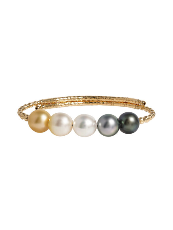 TOMEI Luminous Pearl Bangle, Yellow Gold 750