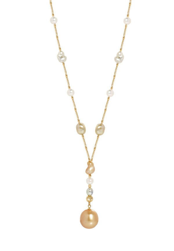 TOMEI Luminous Akoya Pearl Necklace, Yellow Gold 750