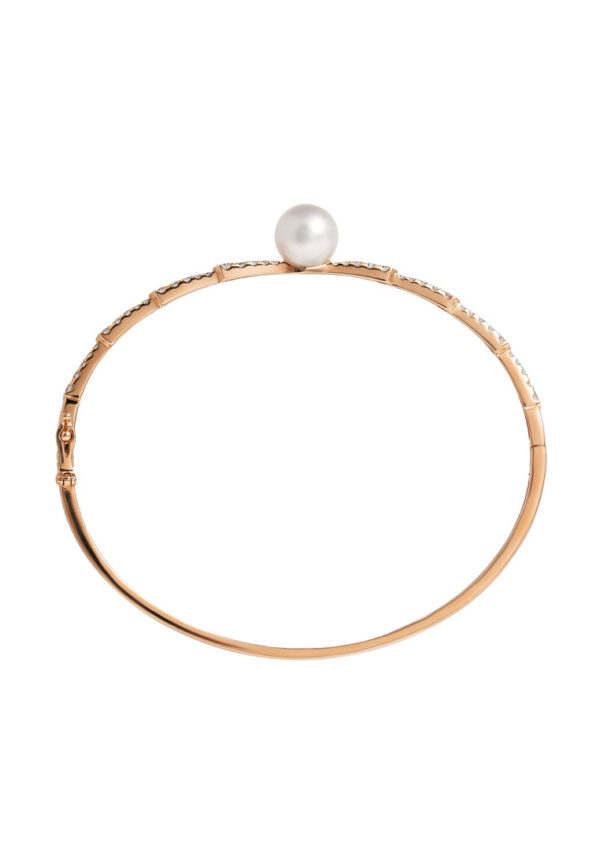 TOMEI Luminous Akoya Pearl Bangle, Rose Gold 750