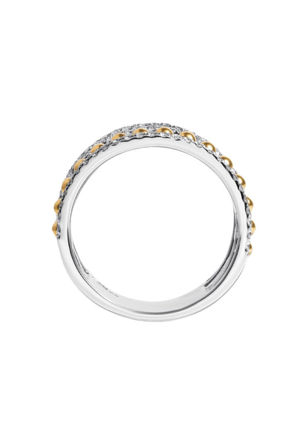 TOMEI Diamond Ring, White+Yellow Gold 750