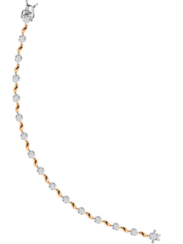 TOMEI Diamond Bracelet, White+Rose Gold 750