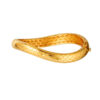 TOMEI Patterned Curvy Bangle, Yellow Gold 916